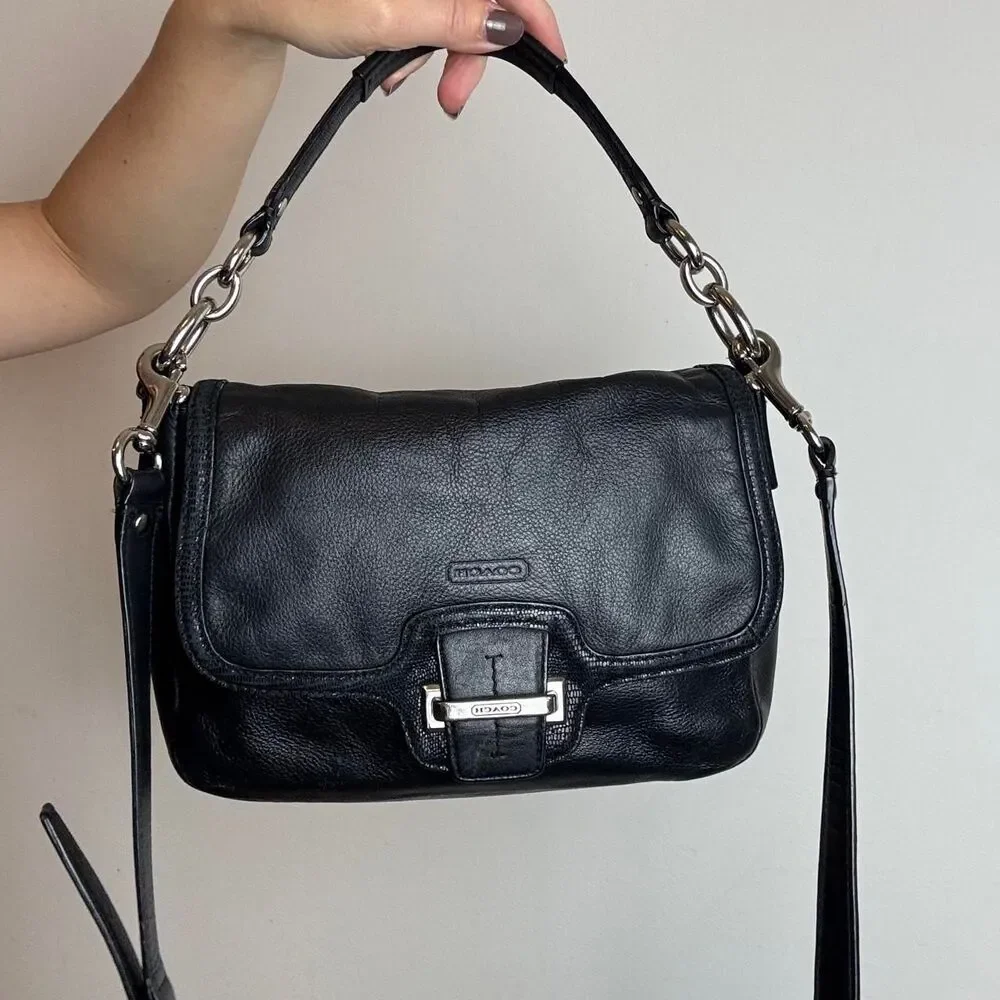 Coach Taylor Black Leather Shoulder Bag